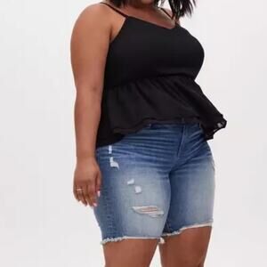 TORRID women’s plus size 3X black sleeveless chiffon crop cami